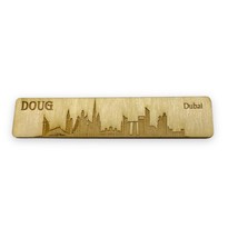 Bookmark - PERSONALIZED Dubai Skyline - Birch wood - $11.75