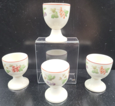 4 Wedgwood Provence Queensware Egg Cups Set Vintage Fruit England Retro ... - $98.67