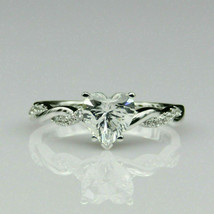 2.35Ct Simulated Heart Cut Diamond Engagement Ring 14k White Gold Plated Silver - £77.71 GBP