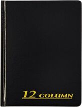 7x9.25 Black Account Book - 80 Pages, Elegant Foil Stamped, Includes Ribbon - $31.63