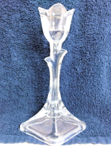 (2) Candle Stick Holders Tulip Clear Candlesticks - Lead Crystal - Vintage! - £16.34 GBP