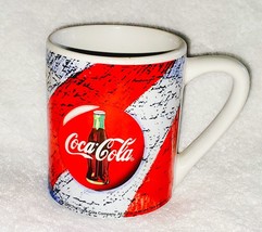 2002 Gibson Coca-ColaCoffee Mug With American RED WHITE BLUE Logo NICE - $9.53