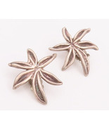 925 Sterling Silver Vintage Earrings BAT AMI 3D Carved Water Plant  EG12946 - $105.94 CAD
