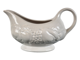 Tabletops Gallery  Autumn 16 Ounce  Gravy Boat Embossed Excellent - £11.64 GBP