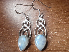 Blue Moonstone Infinity Teardrop 925 Sterling Silver Dangle Earrings u420o - £12.22 GBP
