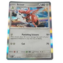 Pokemon Scizor Holo Obsidian Flames 141/197 NM Pack To Sleeve TCG  - $1.90