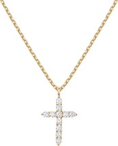 14K Gold Plated Cross Necklace for Women | Cross Pendant | Gold Necklaces - £24.44 GBP