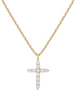 14K Gold Plated Cross Necklace for Women | Cross Pendant | Gold Necklaces - £24.64 GBP