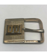 Vintage Silver Gold Tone Metal Swank Buckle DD Marked 2&quot; - £10.21 GBP