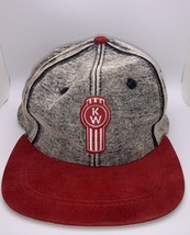 Kenworth Trucker SnapBack Hat/Cap Denim With Red Velvet Brim KW Truck Logo Patch - £7.13 GBP