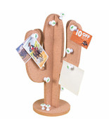 Desktop Cactus Bulletin Board Cork Board Notes Holder 12 Pushpins Gecko ... - $15.83