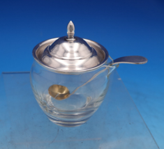 Etiquette by Watson Glass Mustard Jar with Sterling Silver Lid and Ladle (#7435) - £124.19 GBP