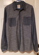 Levi’s Chambray Button Front Jean Shirt Mens L  2 Tone Blue 100% Cotton ... - $16.49