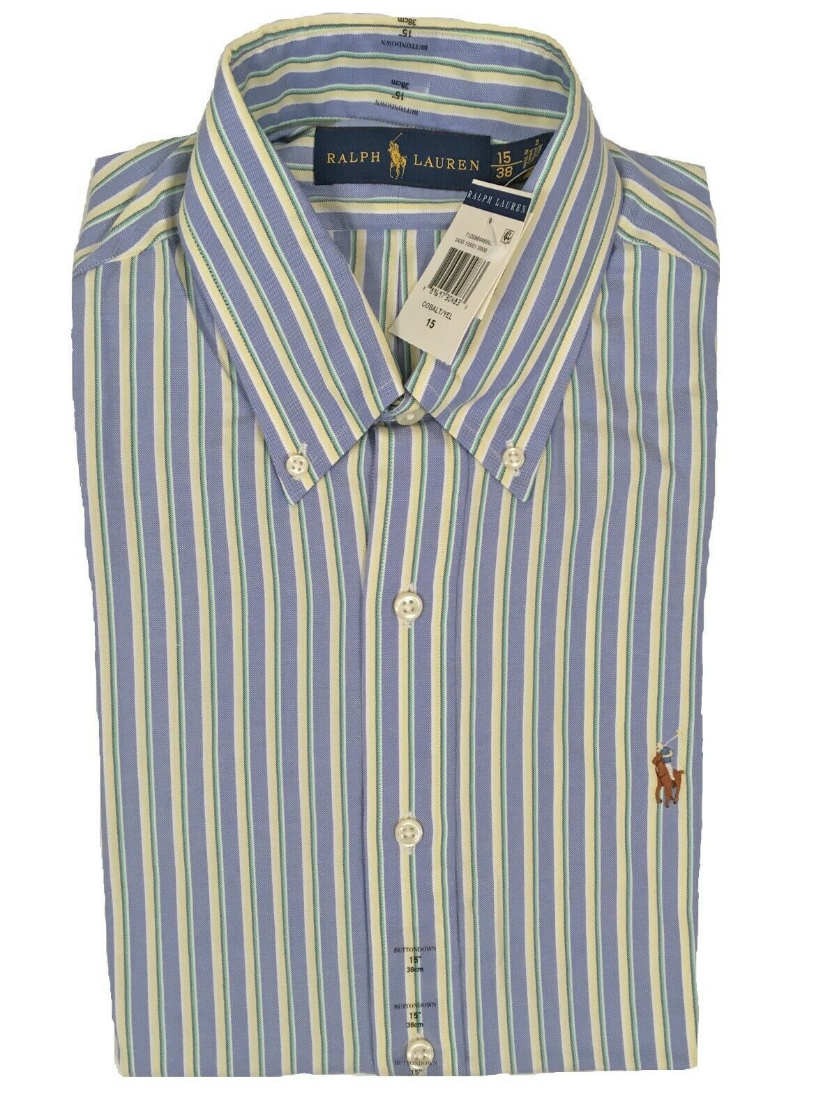 NEW Polo Ralph Lauren Dress Shirt! Blue Yellow Green Stripe  US &amp; Euro S... - $44.99