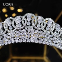 Elegant 5A+ Cubic Zirconia Wedding Bridal Tiaras and Crowns Zircon Pageant Queen - £119.38 GBP