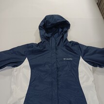 Columbia RL2436 Jacket Women L Blue/White Arcadia II Omni-Tech Rain Shell Hooded image 14