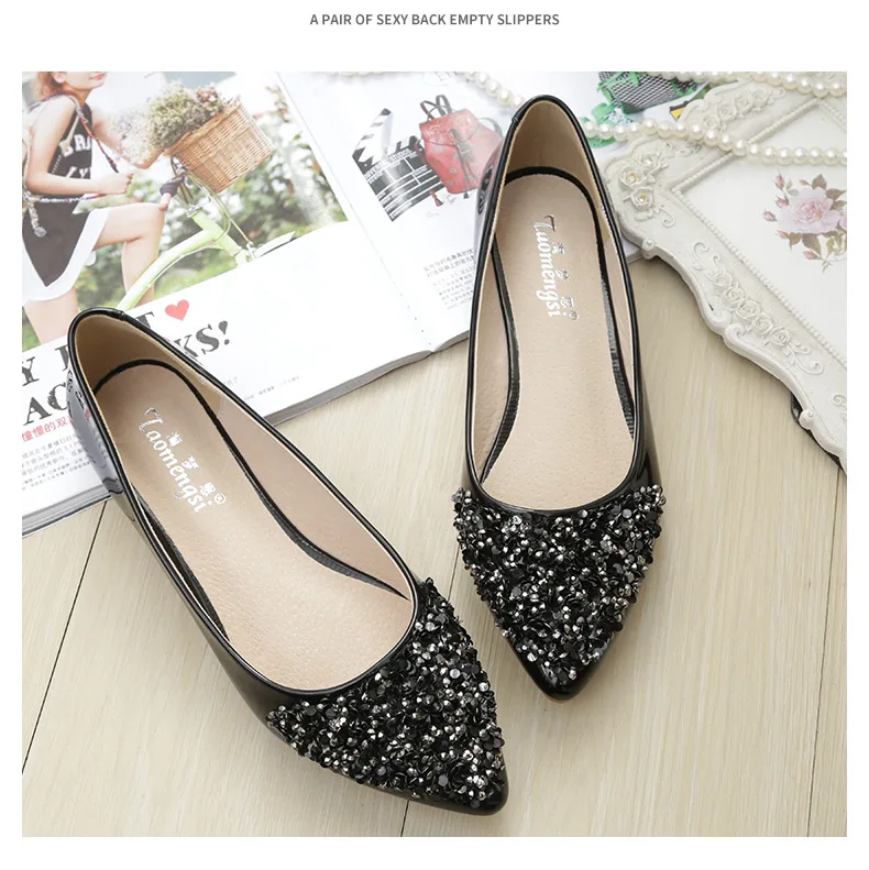 Fashion women Ballet shoes spring pointy ballerina bling Rhinestone flats shoes  - £54.40 GBP