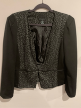 Cynthia ROWLEY Leopard Blazer-Black/Grey L/S Pockets EUC Womens XLarge - £13.45 GBP