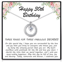30Th Birthday Gifts for Women, Heart Cubic Zirconia Pendant Circles Necklace for - £31.72 GBP