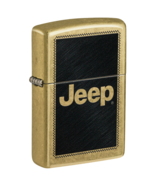 Zippo Lighter - Jeep Logo on Postage Stamp Border Street Brass - 46225 - $34.67 CAD