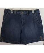 Womens 14 Short Gloria Vanderbilt Distressed Denim Blue Jean Shorts - $25.80 CAD
