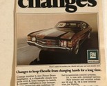 1971 Chevrolet Chevelle Vintage Print Ad Advertisement 1970s pa16 - £7.03 GBP