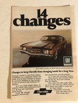 1971 Chevrolet Chevelle Vintage Print Ad Advertisement 1970s pa16 - £6.99 GBP