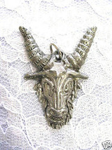 Large Size Vintage Pewter Evil Baphomet Ram Pentagram Pendant Adj Necklace - £14.09 GBP