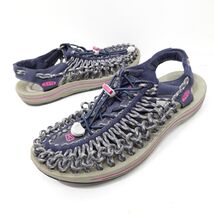 Keen Uneek Sandals Bungee Paracord Blue Water Hiking Shoes Womens 8.5 - $26.99