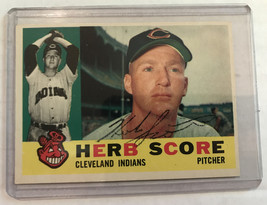 Herb Score (d. 2008) Signed Autographed 1960 Topps Baseball Card - Cleveland Ind - £38.67 GBP