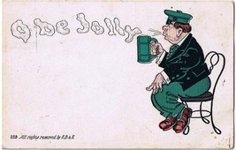St Patrick&#39;s Day Postcard O Be Jolly Irishman Beer E B &amp; E Undivided Bac... - £2.21 GBP