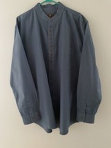 Celtic Ranchwear Shirt Size XL Blue Collarless Grandfather Traditional I... - £30.06 GBP