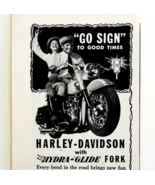 1949 Harley Davidson Motorcycle Advertisement Hydra Glide Fork Vintage D... - $19.99