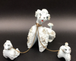 Vintage Spaghetti Poodle Dog and Puppies on Chain Blue - $39.99