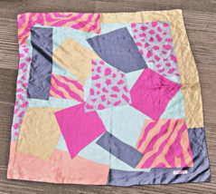 Fun Figaro Women&#39;s Scarf 1980s Retro Geometric Pink Peach Mint Blue/Grey - $12.38