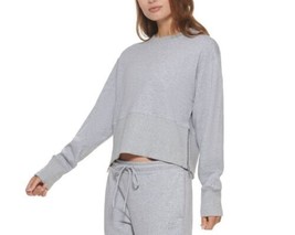 DKNY Womens French Terry Cotton Side-Zip Cropped Top, X-Small, Plg - Pearl Hgr - £38.93 GBP