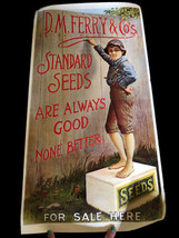 Vtg DM Ferry Co&#39;s Standard Seeds Advertising Reprint Poster Art Boy Fenc... - £29.62 GBP