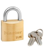 Solid BRASS PADLOCK w/ 2 keys Weatherproof Outdoor 1 1/8&quot; wide Master Lo... - $25.43