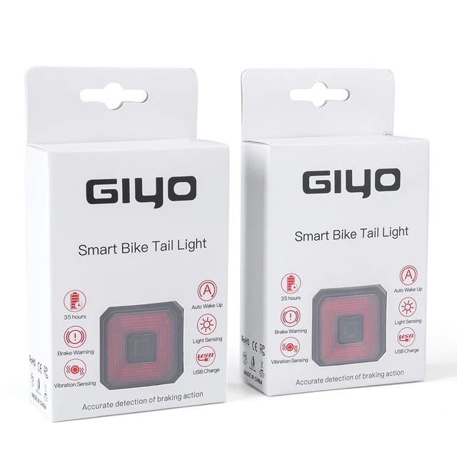 GIYO Smart Bicycle ke Light Tail Rear USB Cycling Light Bike Lamp Auto Stop LED  - $143.19