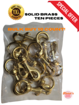 3 1/4&quot; Solid Brass snap/clasp with 3/4&quot; round swivel eye. repair lead ro... - $29.88