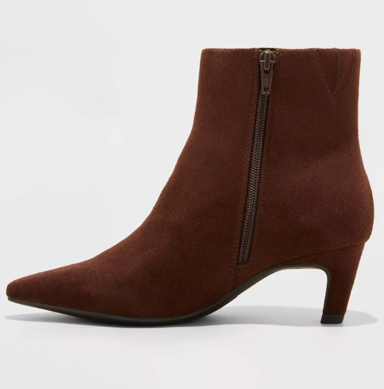 Universal Damen Braune Schneider Absatz Stiefelette Mit Memory Foam Einlegesohle Item image 2