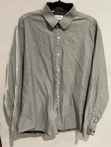 Pin Dot Button Down Dress Shirt-17.5/XLarge Duchamp LONDON-Grey/Black L/S Mens - £10.43 GBP