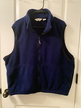 Eddie Bauer Mens Polartec Blue Fleece Vest Full Zip Size XL - $44.55