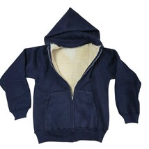 VTG 70s Deadstock Navy Thermal Lined Hoodie Sweatshirt Cotton Poly Sz S USA - $84.10