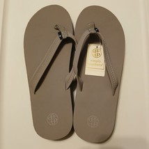 Simply Southern Women&#39;s Size XL 8.5/9.5 Leather Flip Flop Cloud Gray - £15.80 GBP