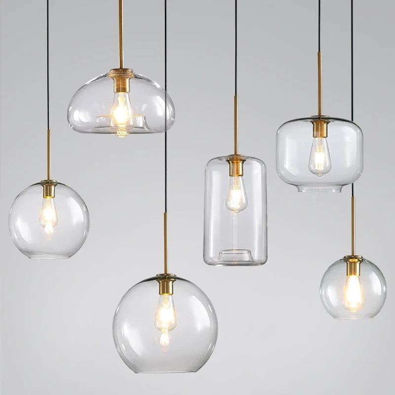 Modern LED Glass hanging loft lustre Pendant Light industrial decor Lights - $33.65+