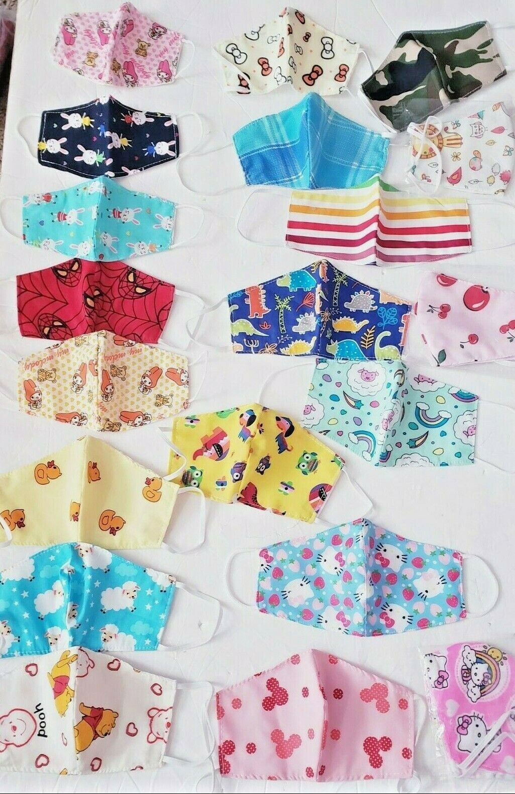 kids designs Mask lot Half child Face Cover rainbow duck cat bear elepha... - $0.98