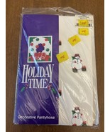 Vintage Holiday Time Snowman, Snowflake Tights Decorative Panty Hose Sea... - $282.54 MXN