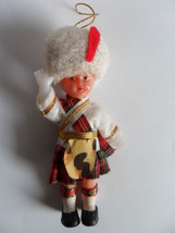 VTG. 4&quot; PLASTIC DOLL/ORNAMENT WITH JOINTED ARMS - $15.42