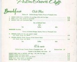 Palm Grove Cafe Menu Illinois Central Railroad 1970  - $18.36